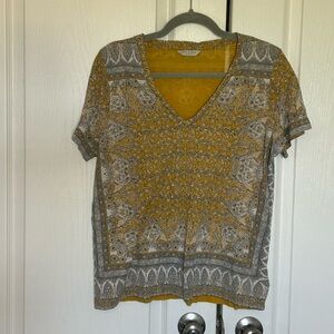 Lucky Brand Printed V‑Neck Women’s Top Size Large